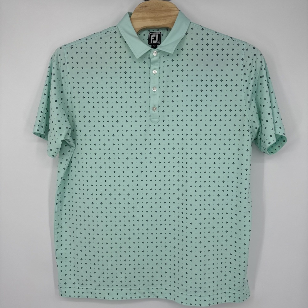 FootJoy Athletic Fit Polo AOP Stretch Pastel Golf Performance Stretch Geo 2XL